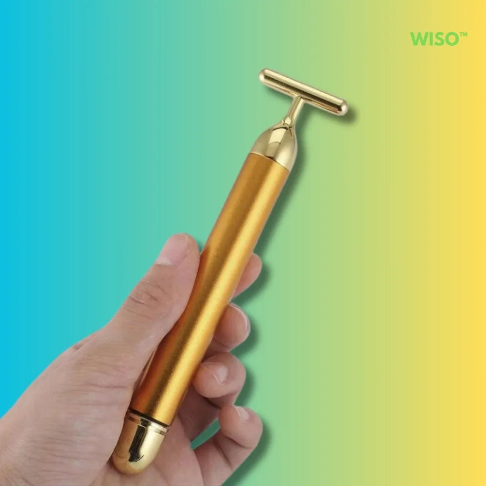 Wiso™ 24K Gold Energy Beauty Bar – Electric Facial Massage Roller