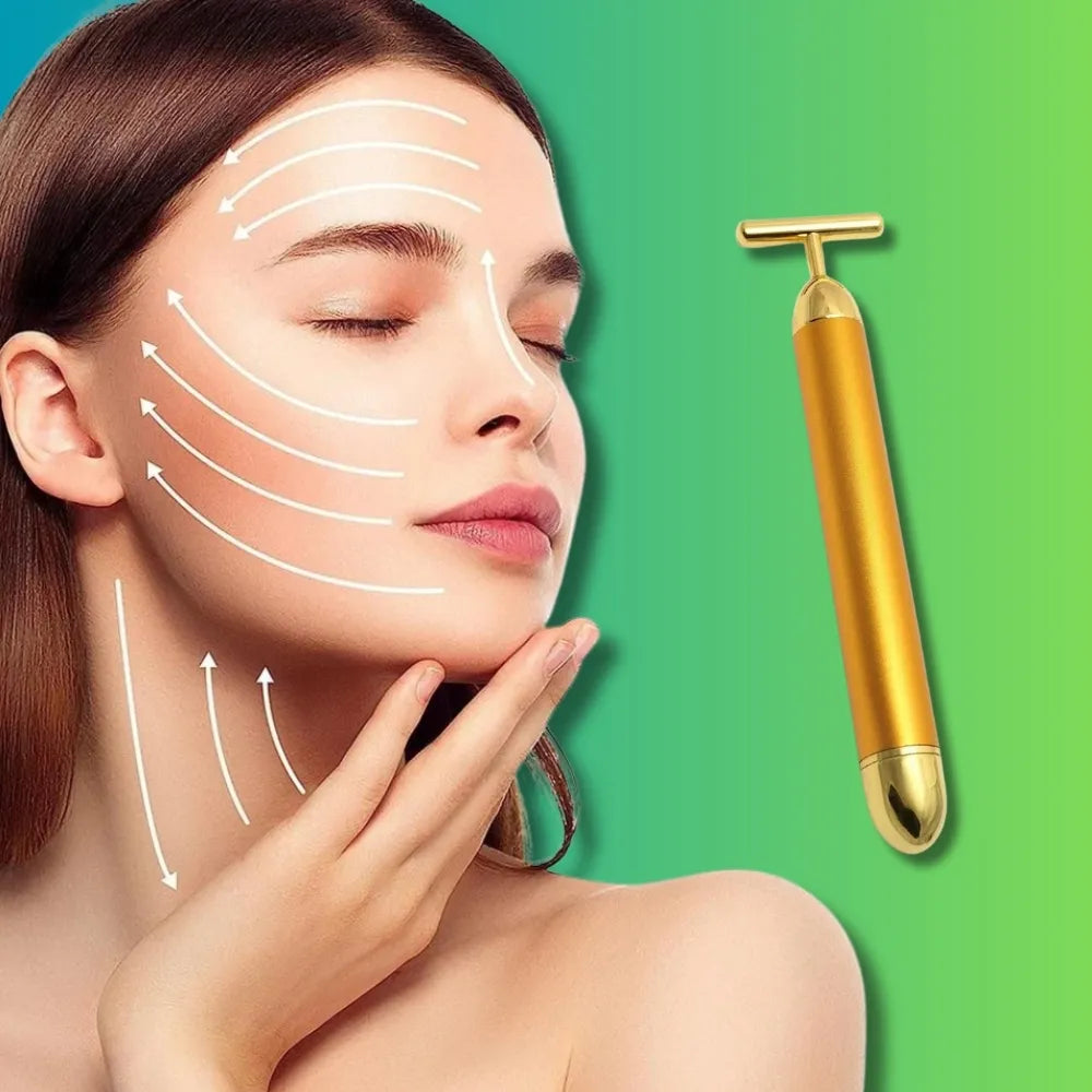 Wiso™ 24K Gold Energy Beauty Bar – Electric Facial Massage Roller